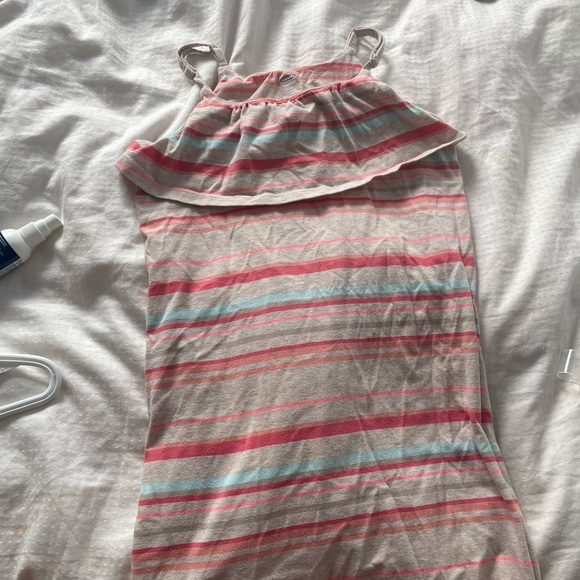 long maxi dress, peach and beige - Picture 2 of 2